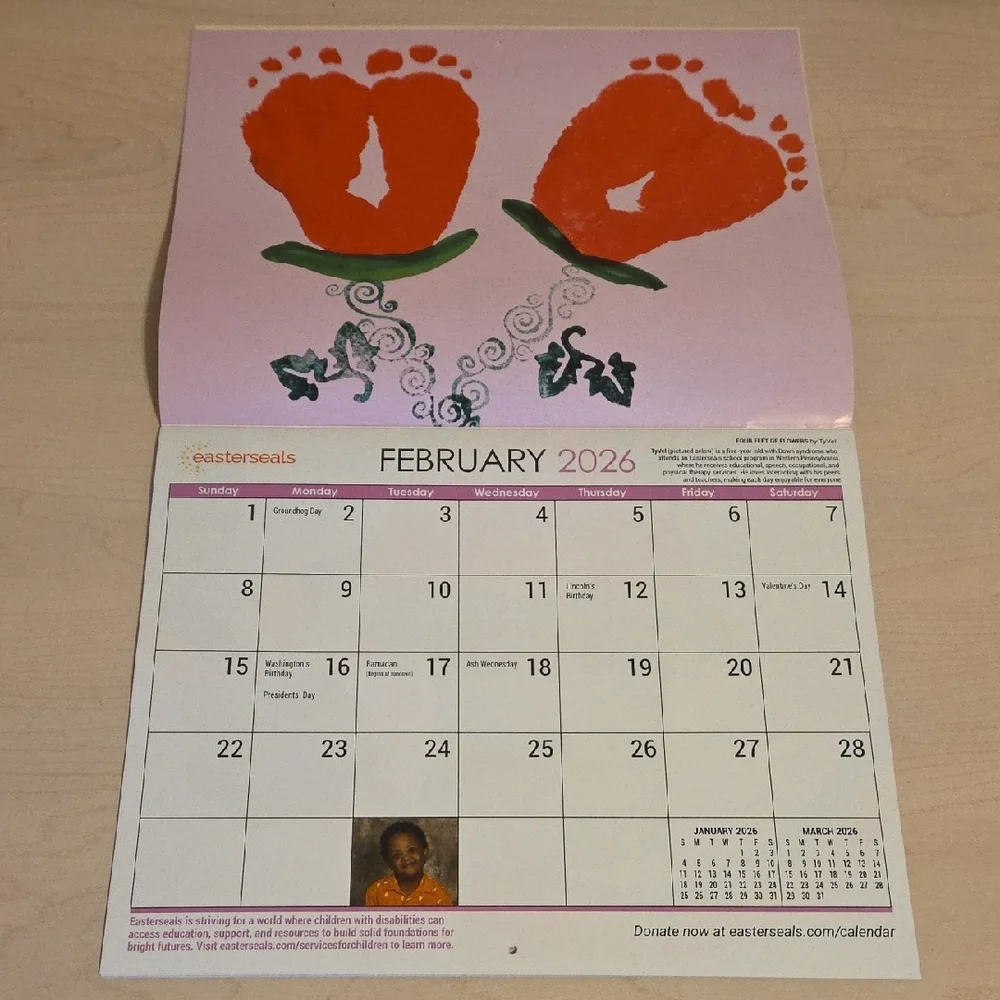 2026 Wall Calendar featuring Paper Artwork by Handi-Capable Artists